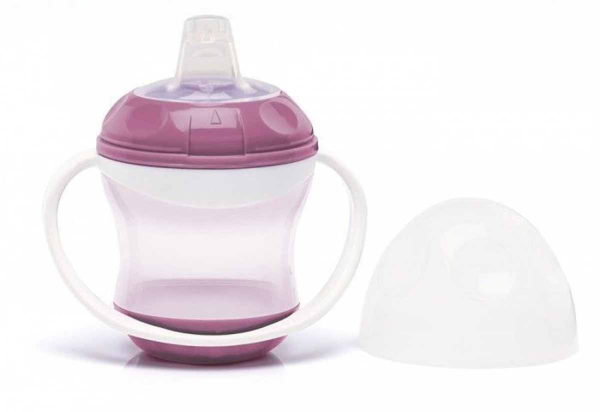 Cana anti-curgere cu capac si manere Orchid pink 0