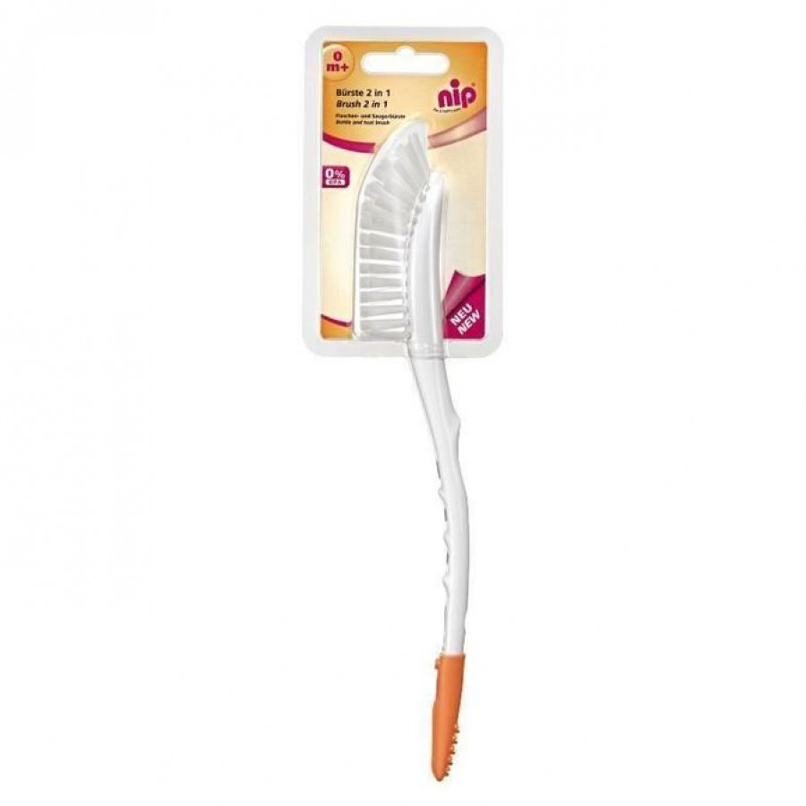 Perie 2 in 1 pentru biberoane si tetine, 0+ luni, nip 37047 0