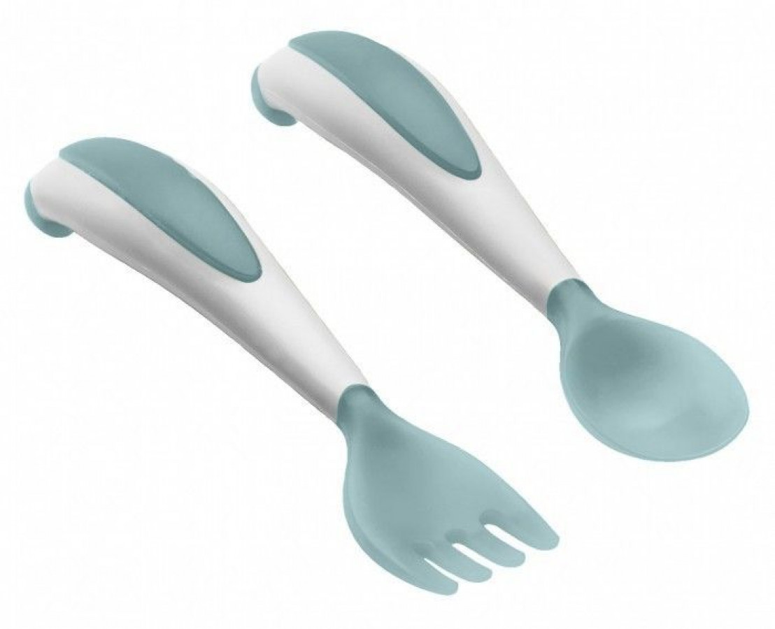 Set lingurita si furculita ergonomice Celadon green 0
