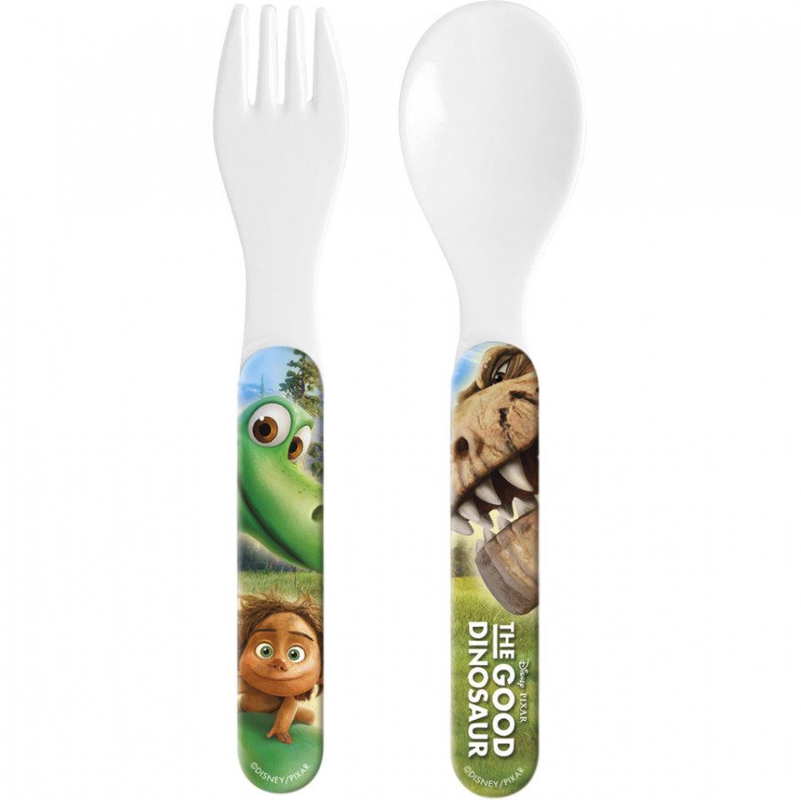 Set lingurita si furculita melamina Bunul Dinozaur Lulabi 8139850 0