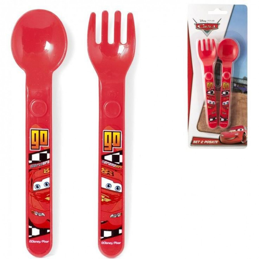 Set lingurita si furculita plastic Cars Lulabi 8758500 1