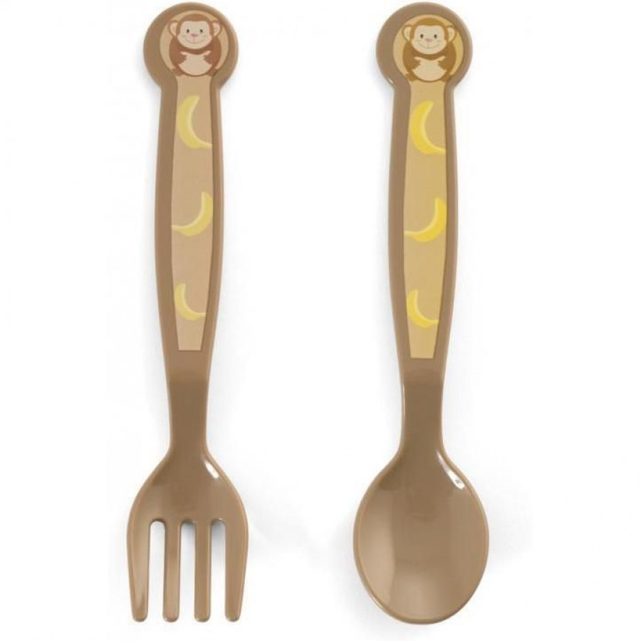 Set lingurita si furculita plastic Maimutica Lulabi 7973050 0