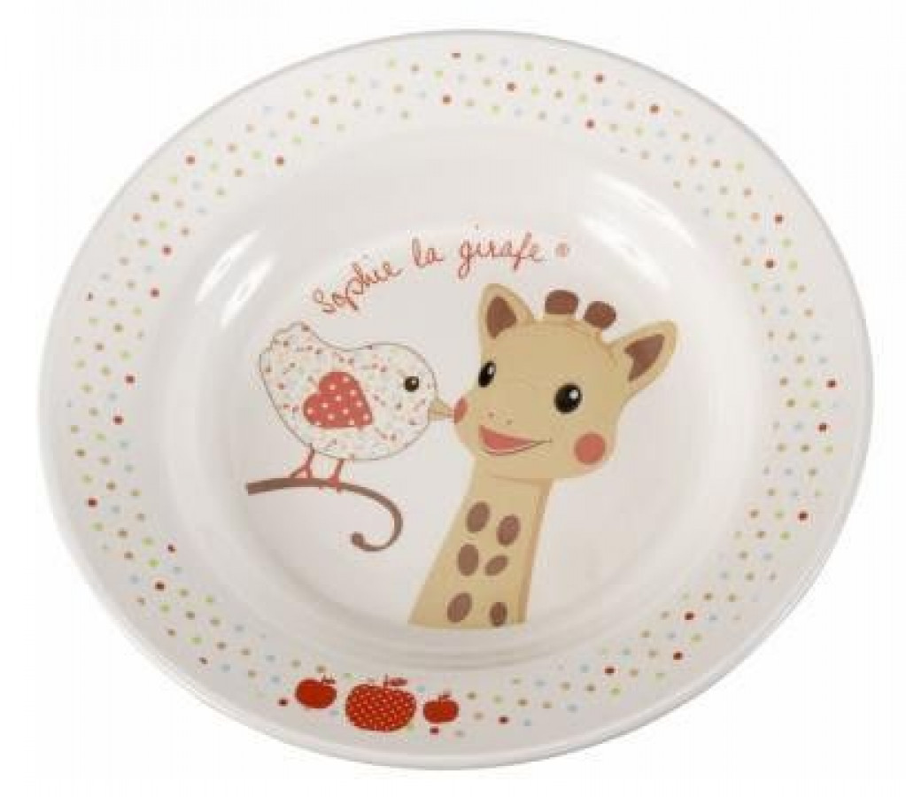 Set pentru masa melamina Girafa Sophie & Kiwi cutie cadou 1