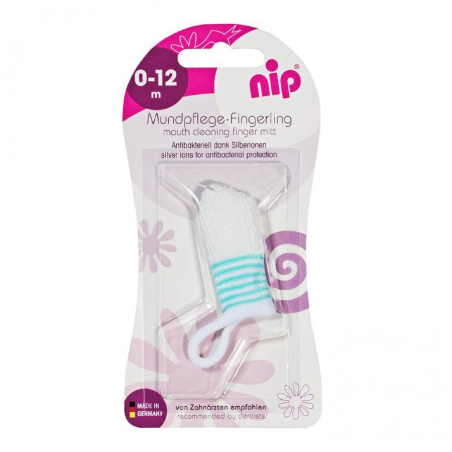 Periuta de dinti antibacteriana cu ioni de argint, pentru folosire pe deget, 0-12 luni, nip 37070 0