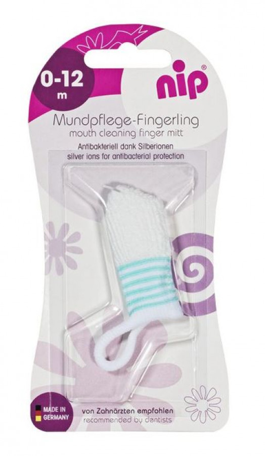 Periuta de dinti antibacteriana cu ioni de argint, pentru folosire pe deget, 0-12 luni, nip 37070 1