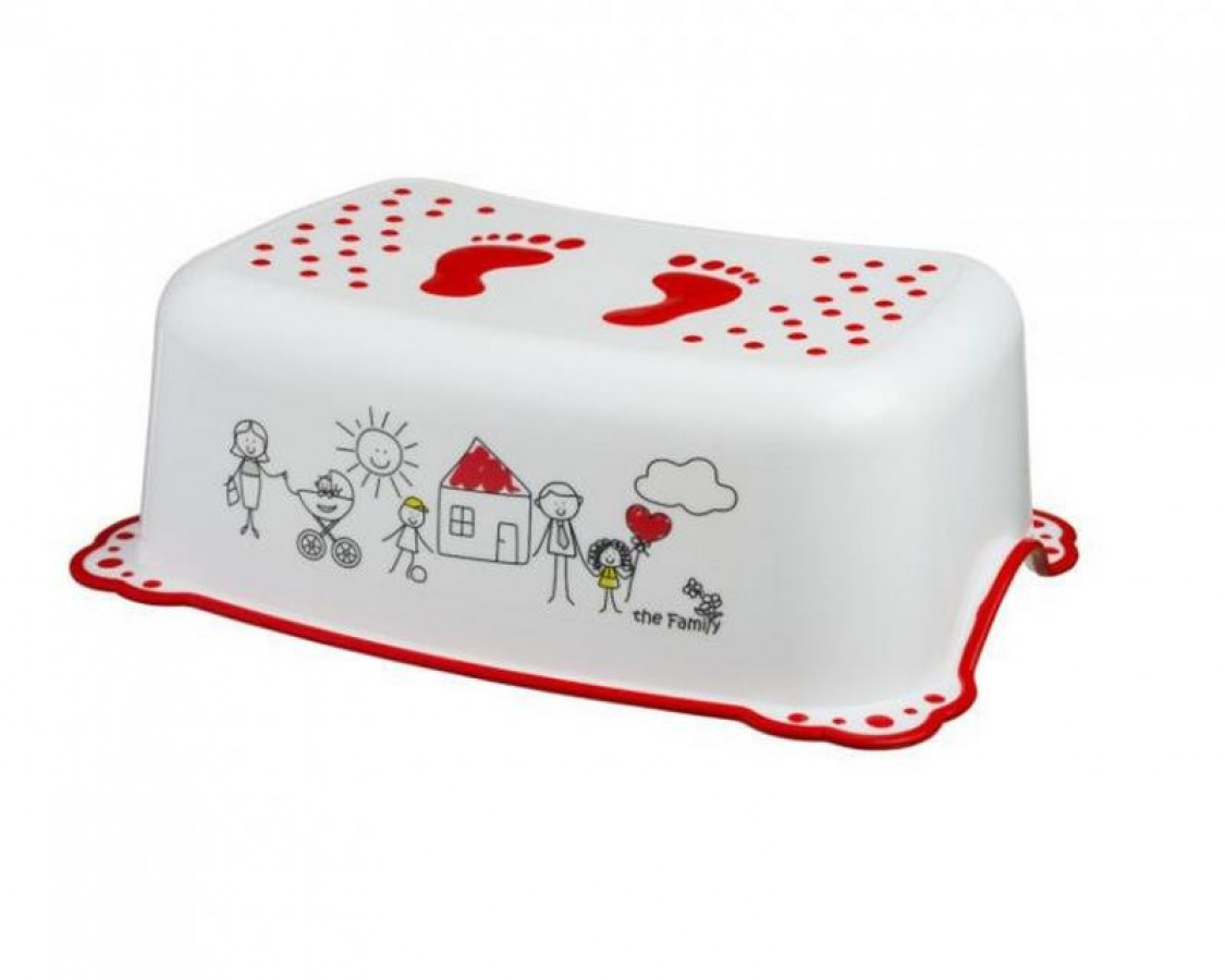 Taburet copii MyKids Family White Red antialunecare 0