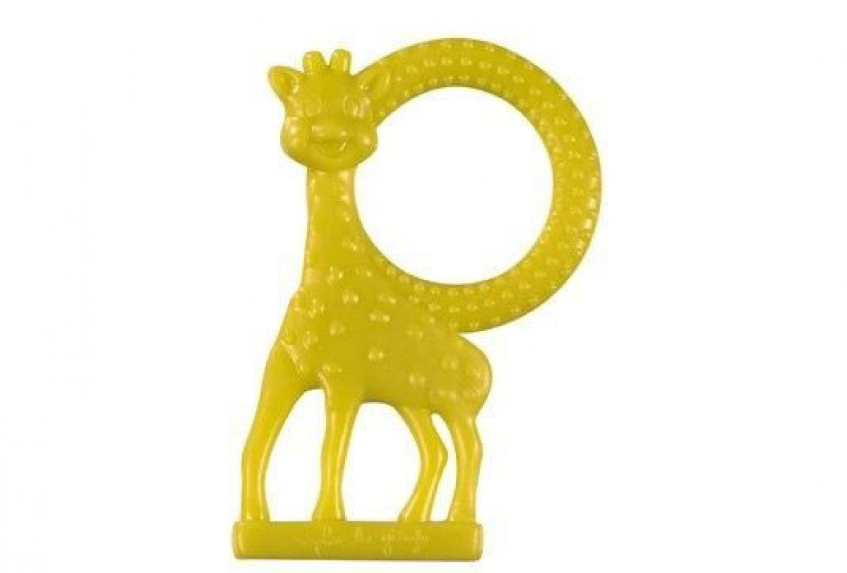 Inel dentitie vanilie in cutie cadou, Girafa Sophie Verde 0