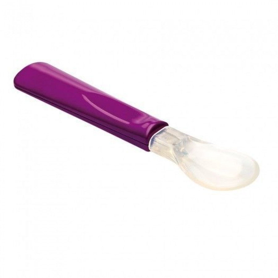 Thermobaby- Set 2 lingurite cu varf din silicon mov/turcoaz 0