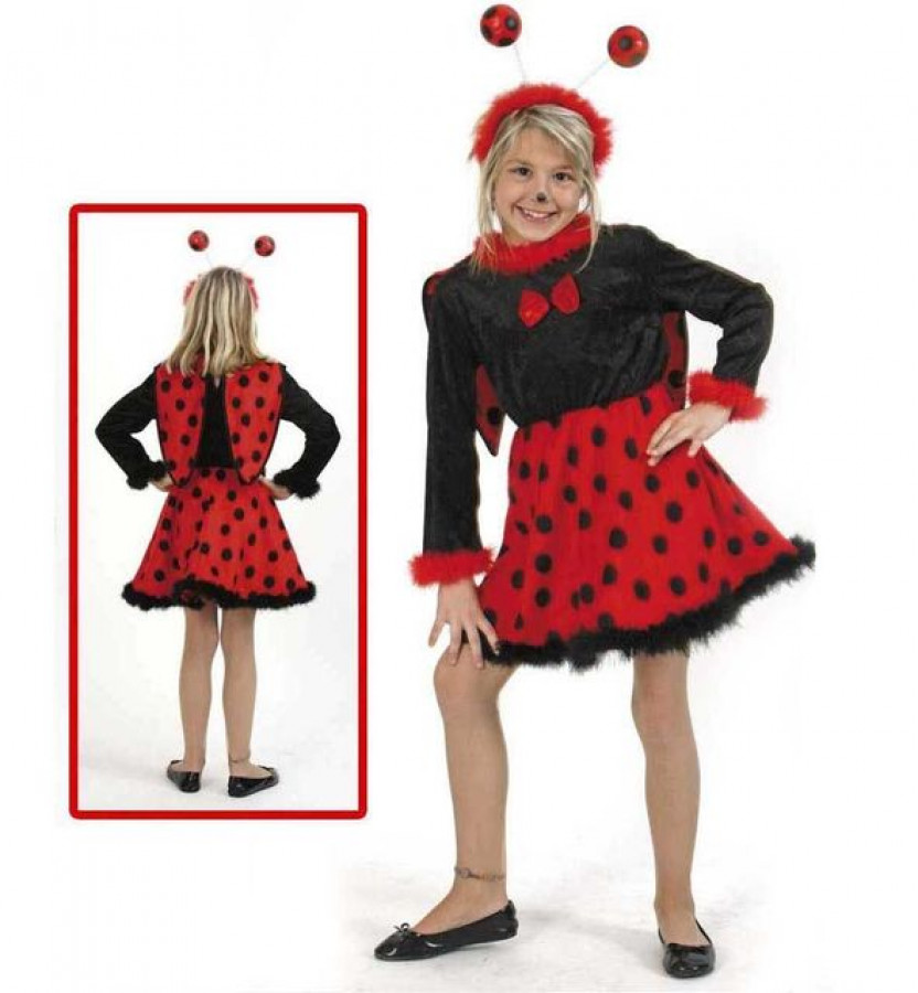 Costum pentru serbare Buburuza cu antene 116 cm 0