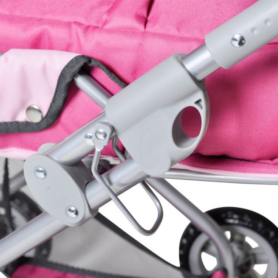 Carucior pentru papusi cu gentuta Kyra Pink With Butterfly 5