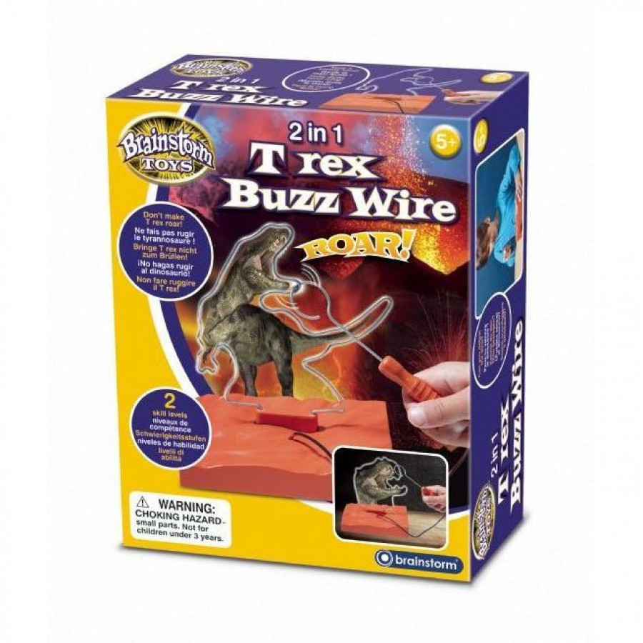 2 in 1 T Rex Buzz Wire Brainstorm Toys E2049 0