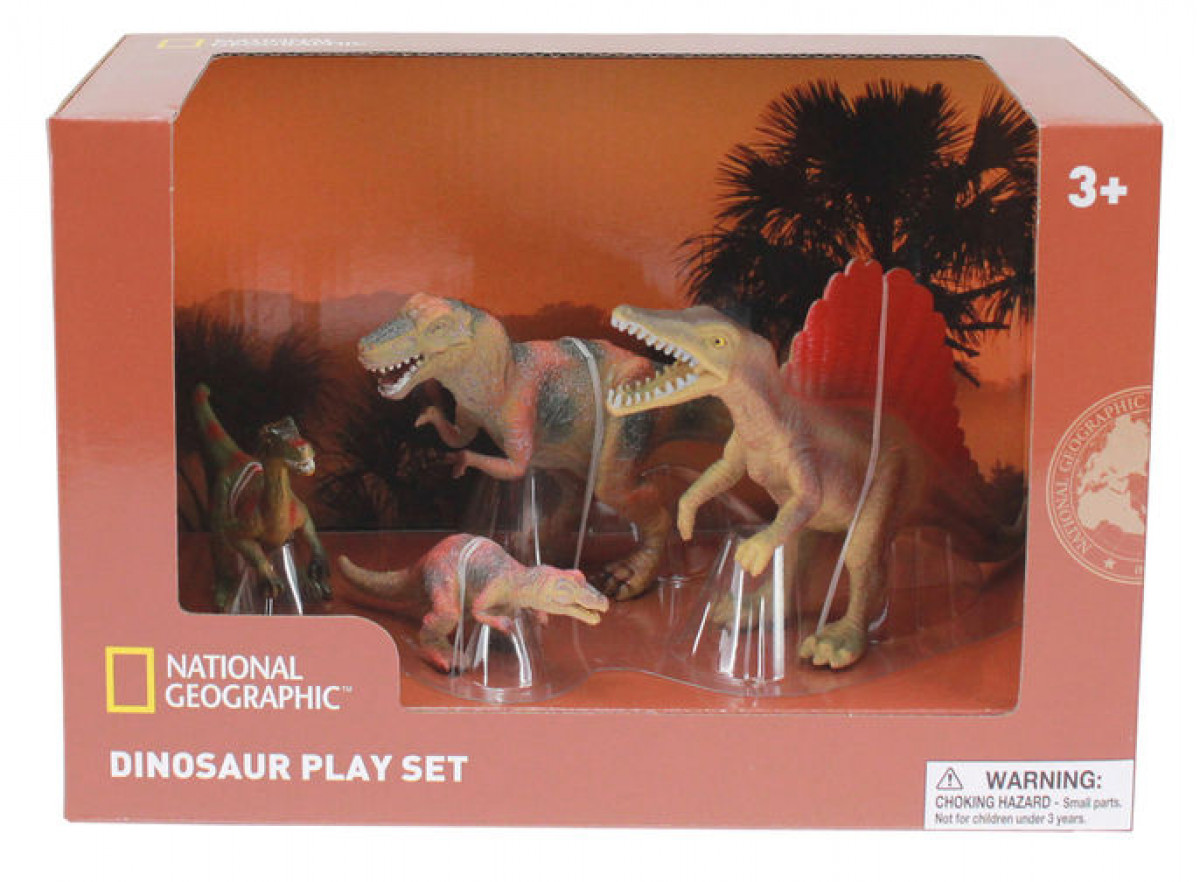 Set 4 figurine - Troodon, Spinosaurus, Tyrannosaurus si Puiul 0