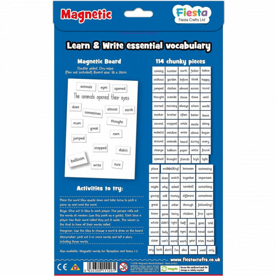 Set magnetic - Primele cuvinte in limba Engleza, clasa 3, 4 si 5 Fiesta Crafts FCT-2538 1