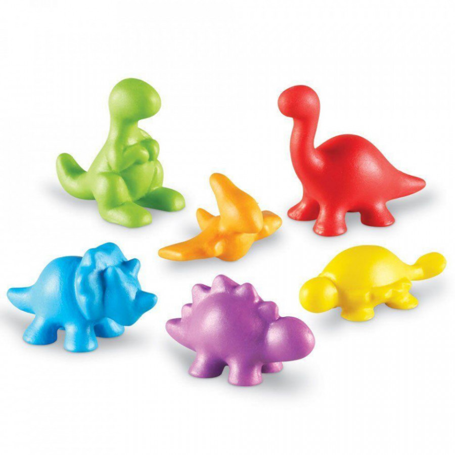 Set pentru sortat si numarat - Dinozauri jucausi (72 piese) 0