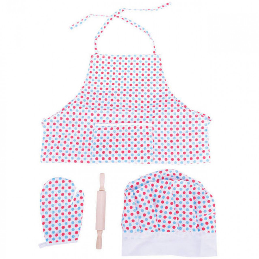 Set sortulet si accesorii alb cu buline 1