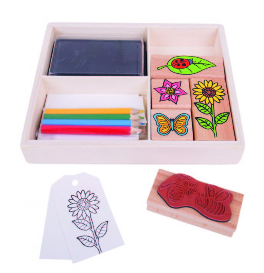 Set creativ tusiera si stampile - Natura 0