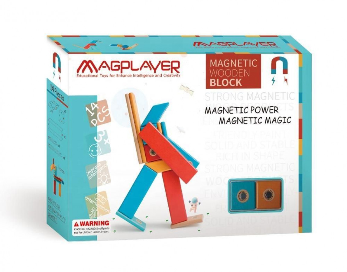 Set magnetic din lemn - 14 piese 0