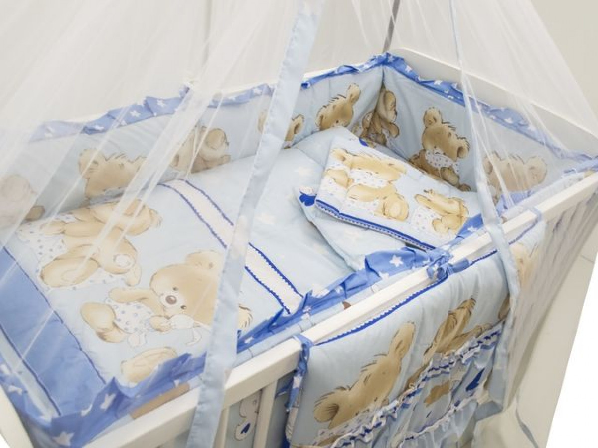 Baldachin MyKids Voal Mare Teddy Hug Blue 2