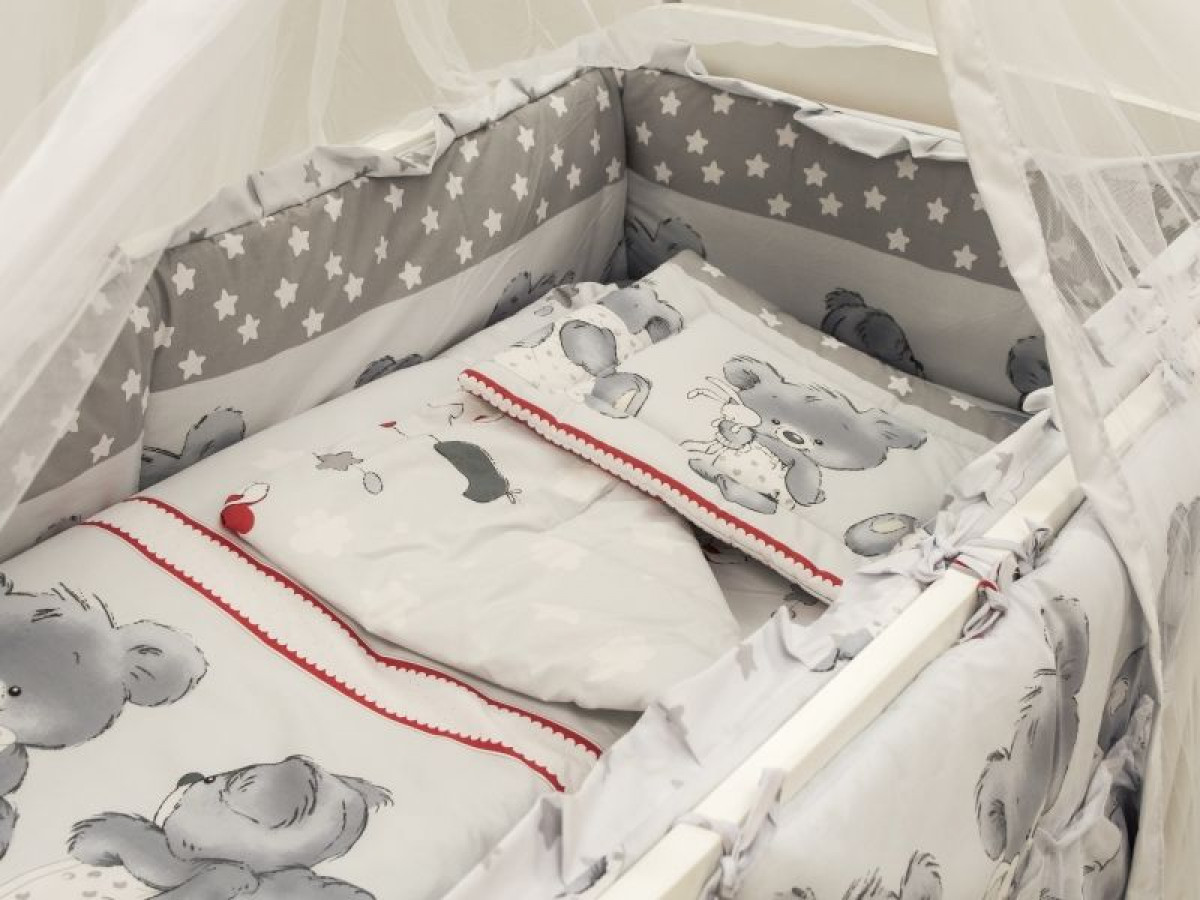Baldachin MyKids Voal Mare Teddy Hug Gri 1