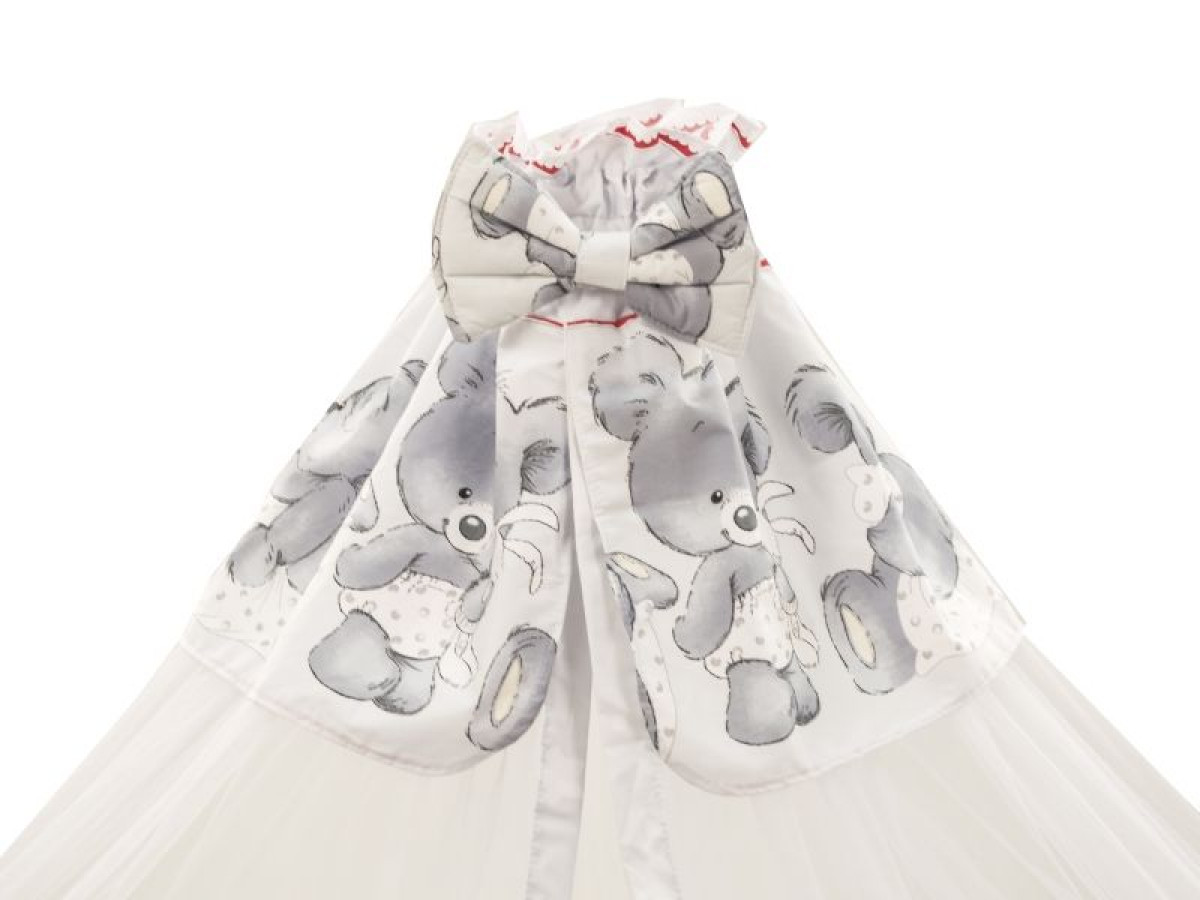 Baldachin MyKids Voal Mare Teddy Hug Gri 2