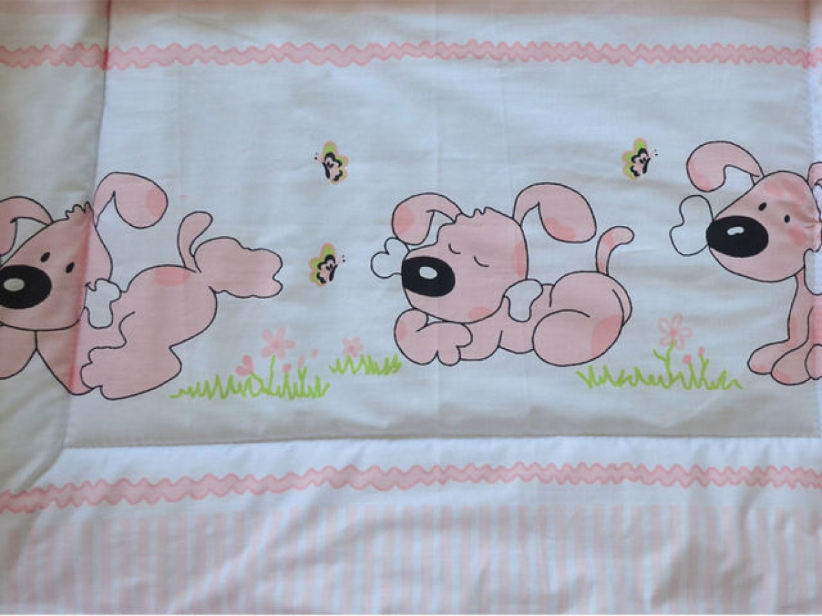 Lenjerie MyKids Catelus Roz 3 Piese 120x60 0