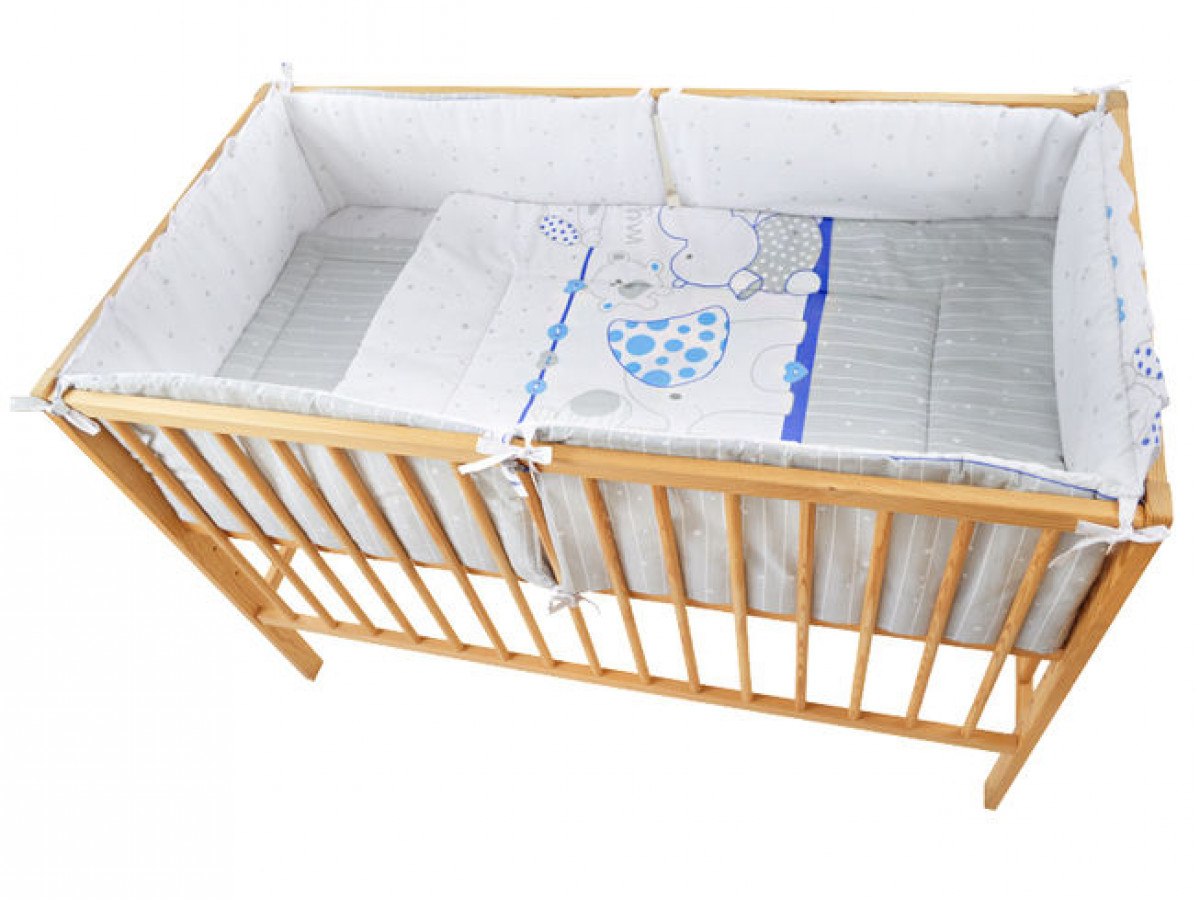 Lenjerie MyKids My Zoo Albastru 4+1 Piese 120x60 cm 0