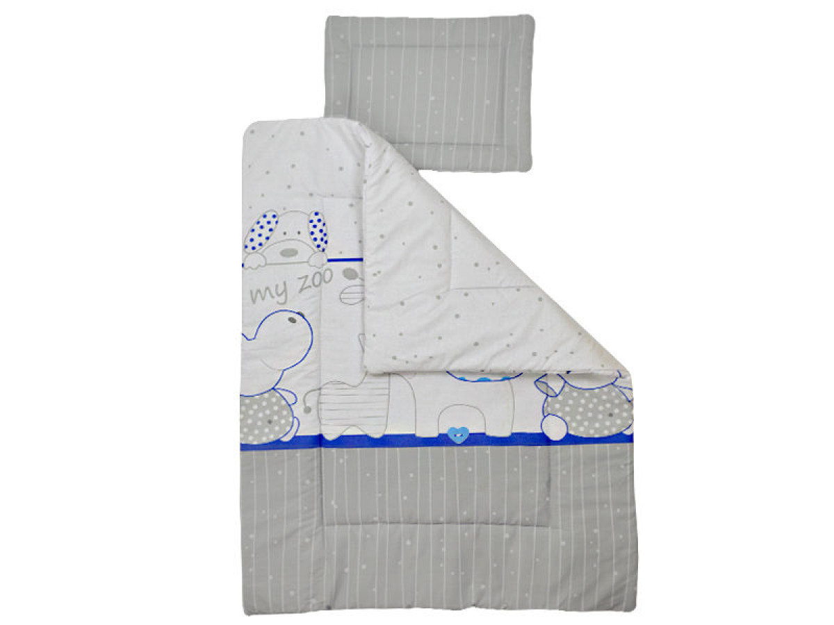 Lenjerie MyKids My Zoo Albastru 5 Piese 120x60 cm 2