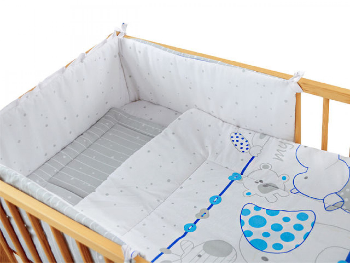 Lenjerie MyKids My Zoo Albastru 5 Piese 120x60 cm 4