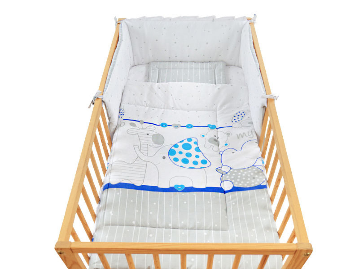 Lenjerie MyKids My Zoo Albastru 5 Piese 120x60 cm 5