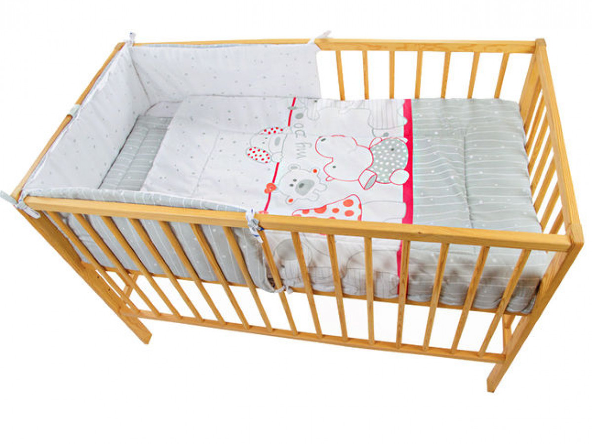Lenjerie MyKids My Zoo Rosu 4 Piese 120x60 0