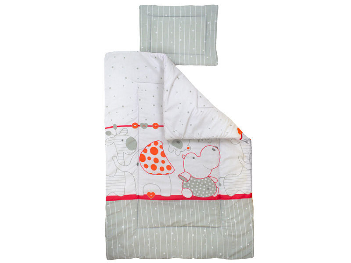 Lenjerie MyKids My Zoo Rosu 4 Piese 120x60 1