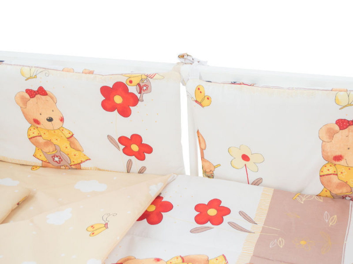 Lenjerie MyKids Teddy Gradina Maro 4+1 Piese 120x60 2