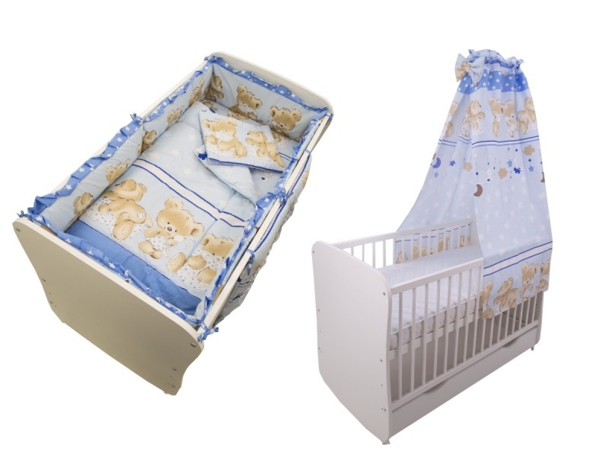 Lenjerie MyKids Teddy Hug Blue 5+1 Piese M1 120x60 cm 0