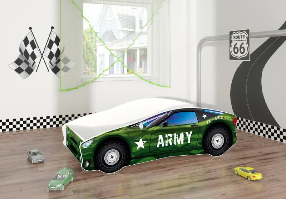 Pat Tineret MyKids Race Car 07 Army-160x80 0