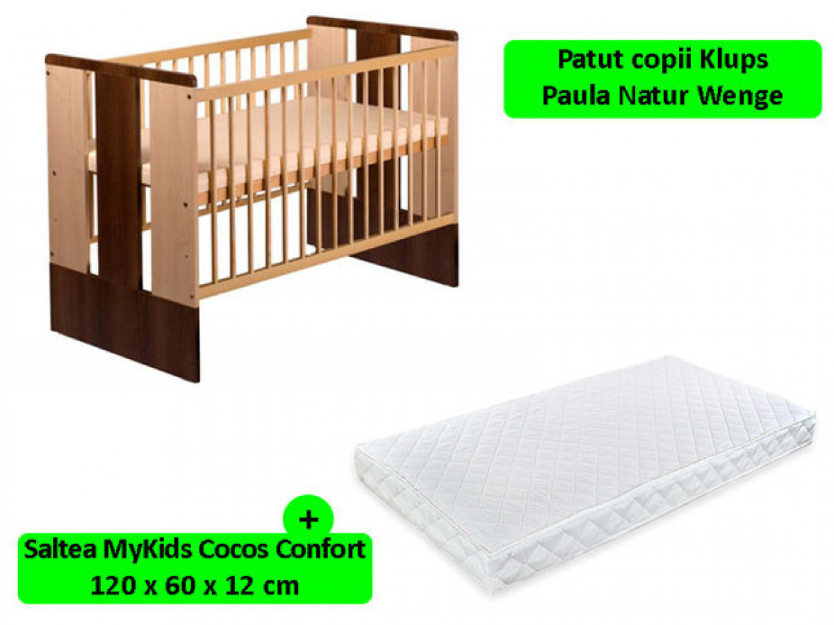 Patut Klups Paula Natur Wenge + Saltea 12 MyKids 0