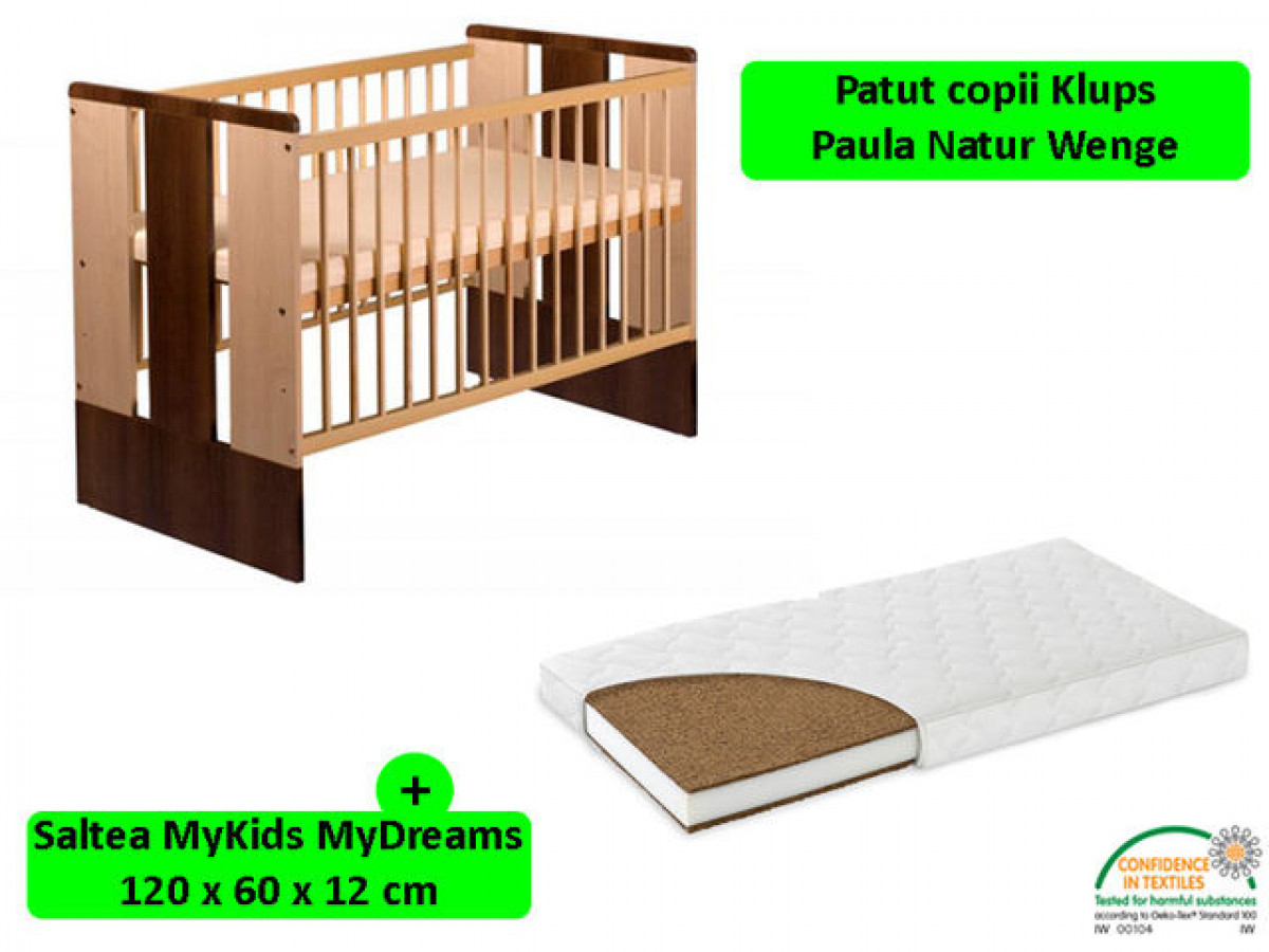 Patut Klups Paula Natur Wenge + Saltea 12 MyKids MyDreams II 0
