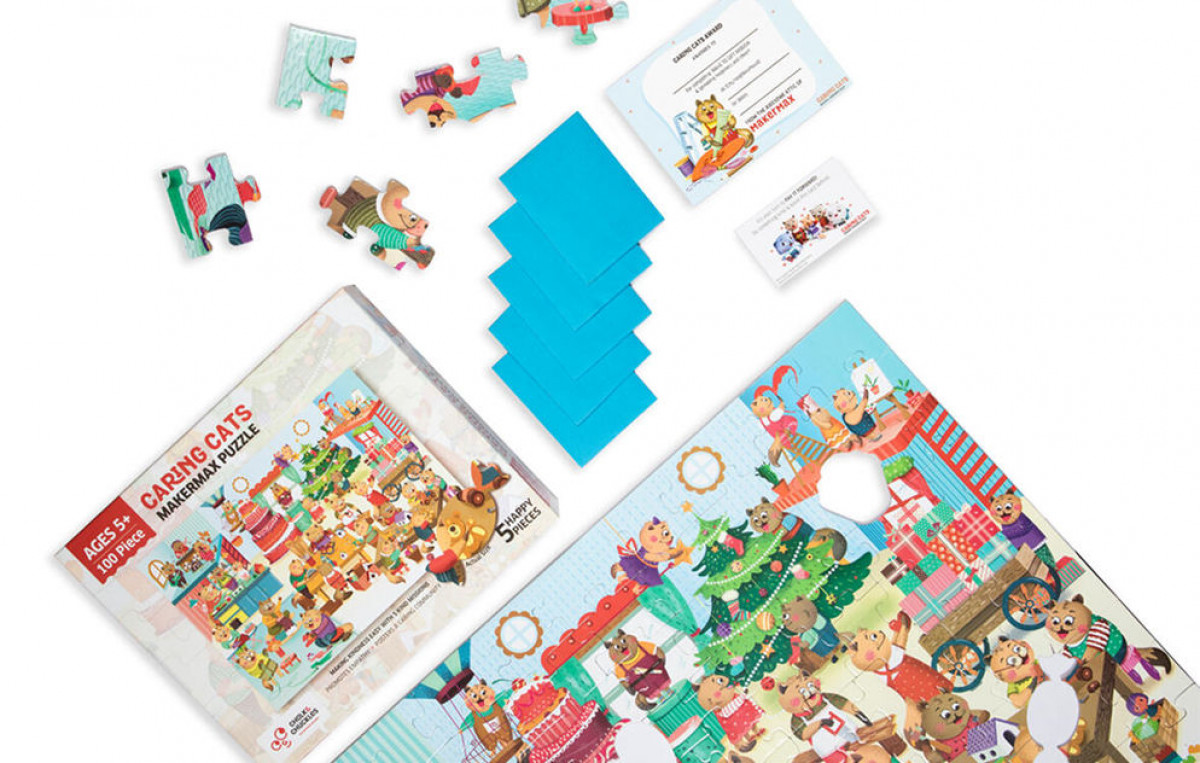 Puzzle cu surprize - Makermax (100 piese) 2