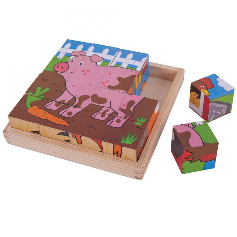 Puzzle cubic - Animalute de la ferma 0