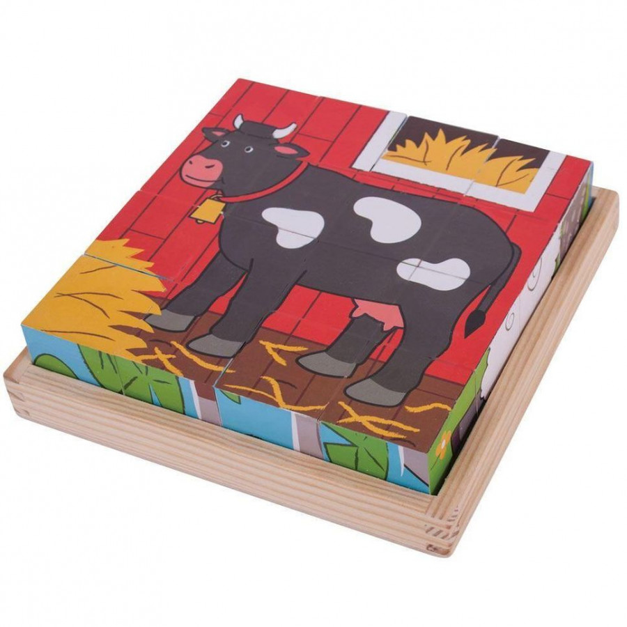 Puzzle cubic - Animalute de la ferma 1