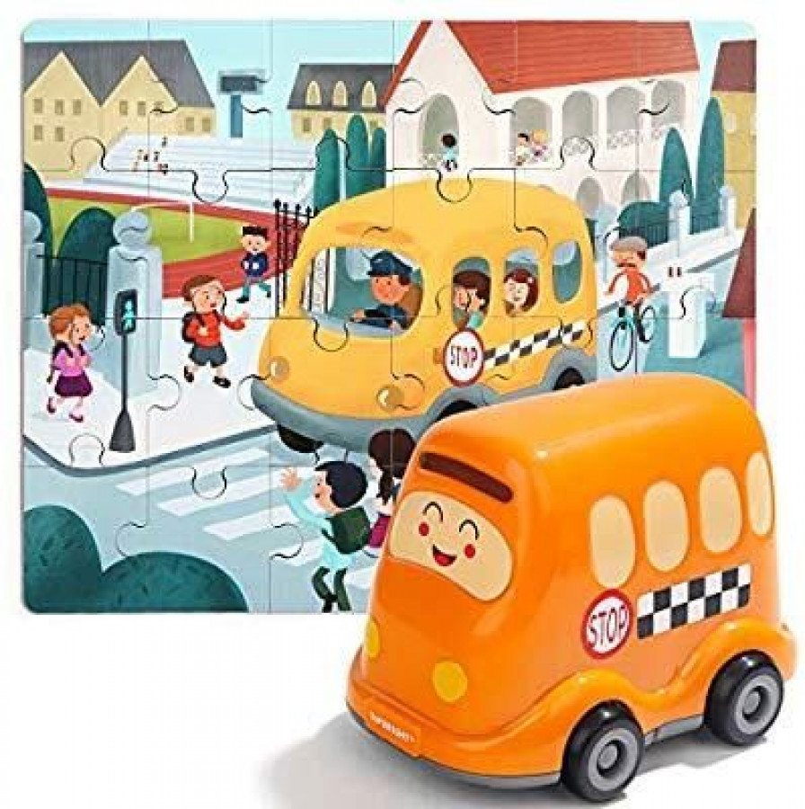 Puzzle din lemn - Autobuzul scolii 1