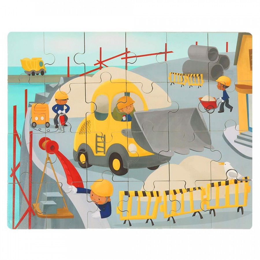Puzzle din lemn - Buldozer 0