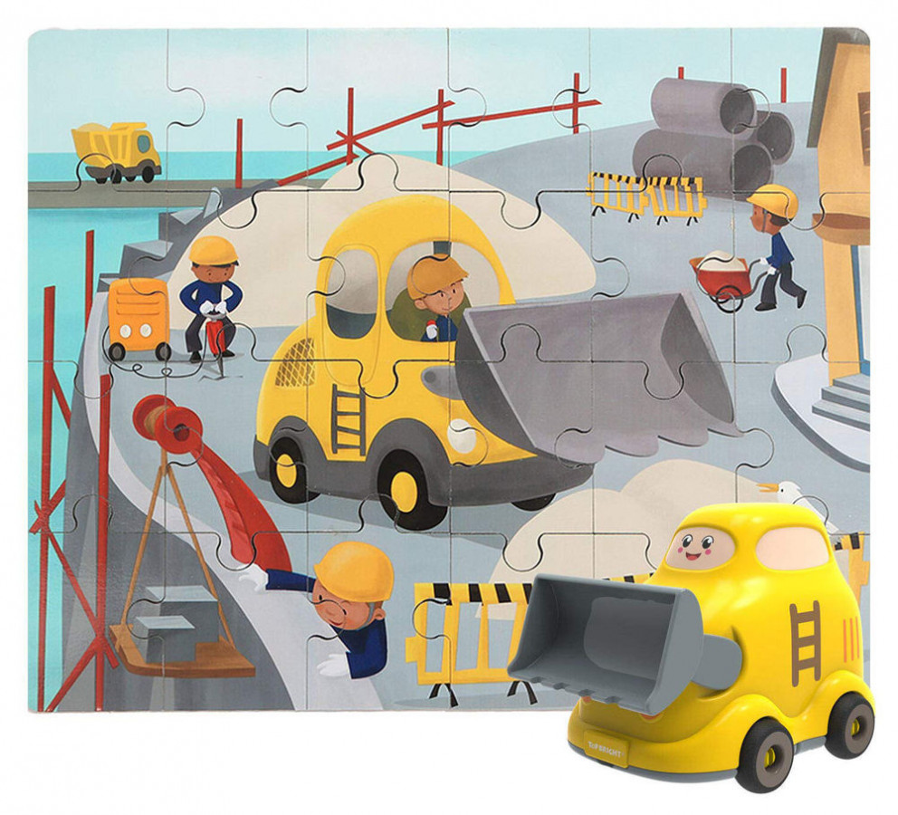Puzzle din lemn - Buldozer 1