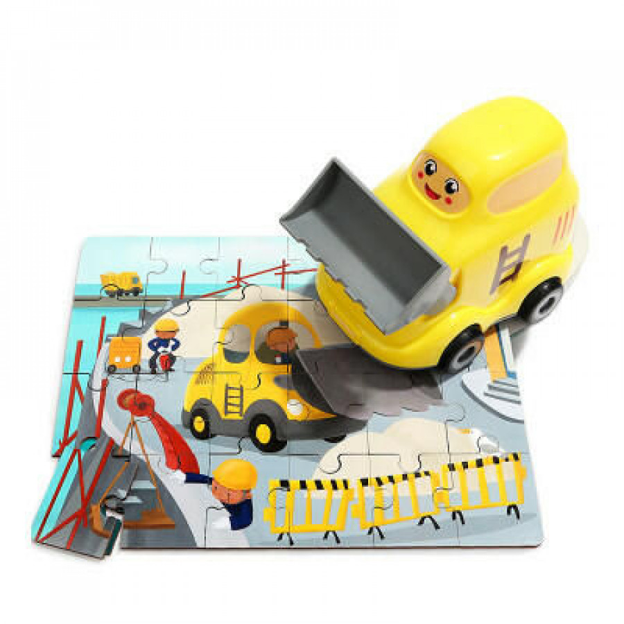 Puzzle din lemn - Buldozer 3
