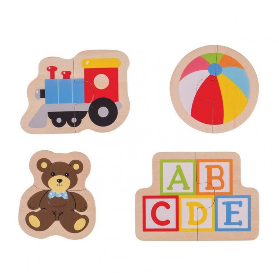 Puzzle din lemn - Jucarii (8 piese) 0