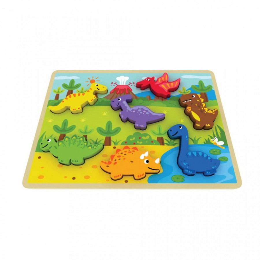 Puzzle din lemn Chunky Dinosaur Jumini 0