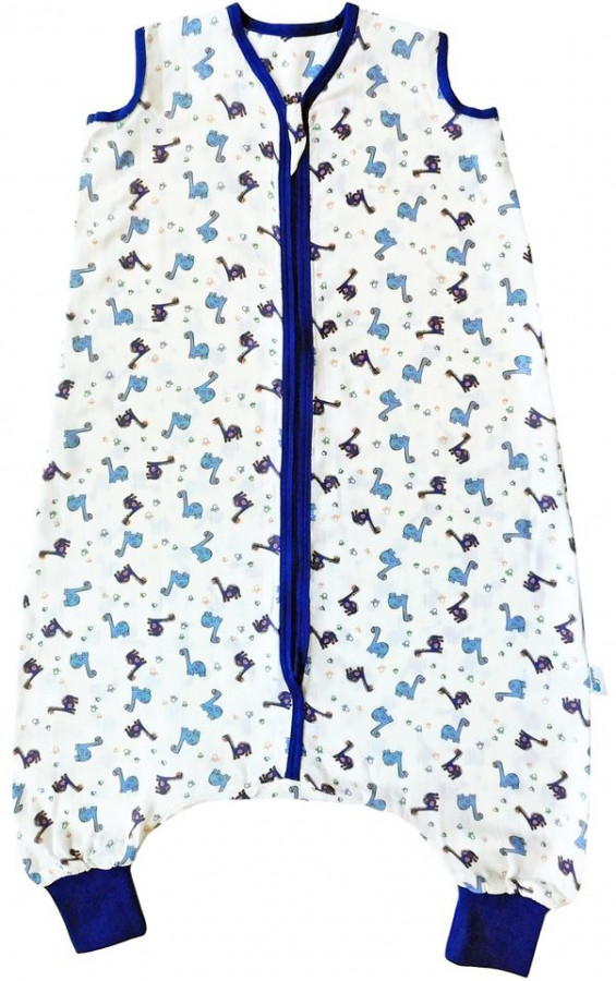 Sac de dormit cu picioruse Bamboo Blue Dinosaurs 5-6 ani 0.5 Tog 0
