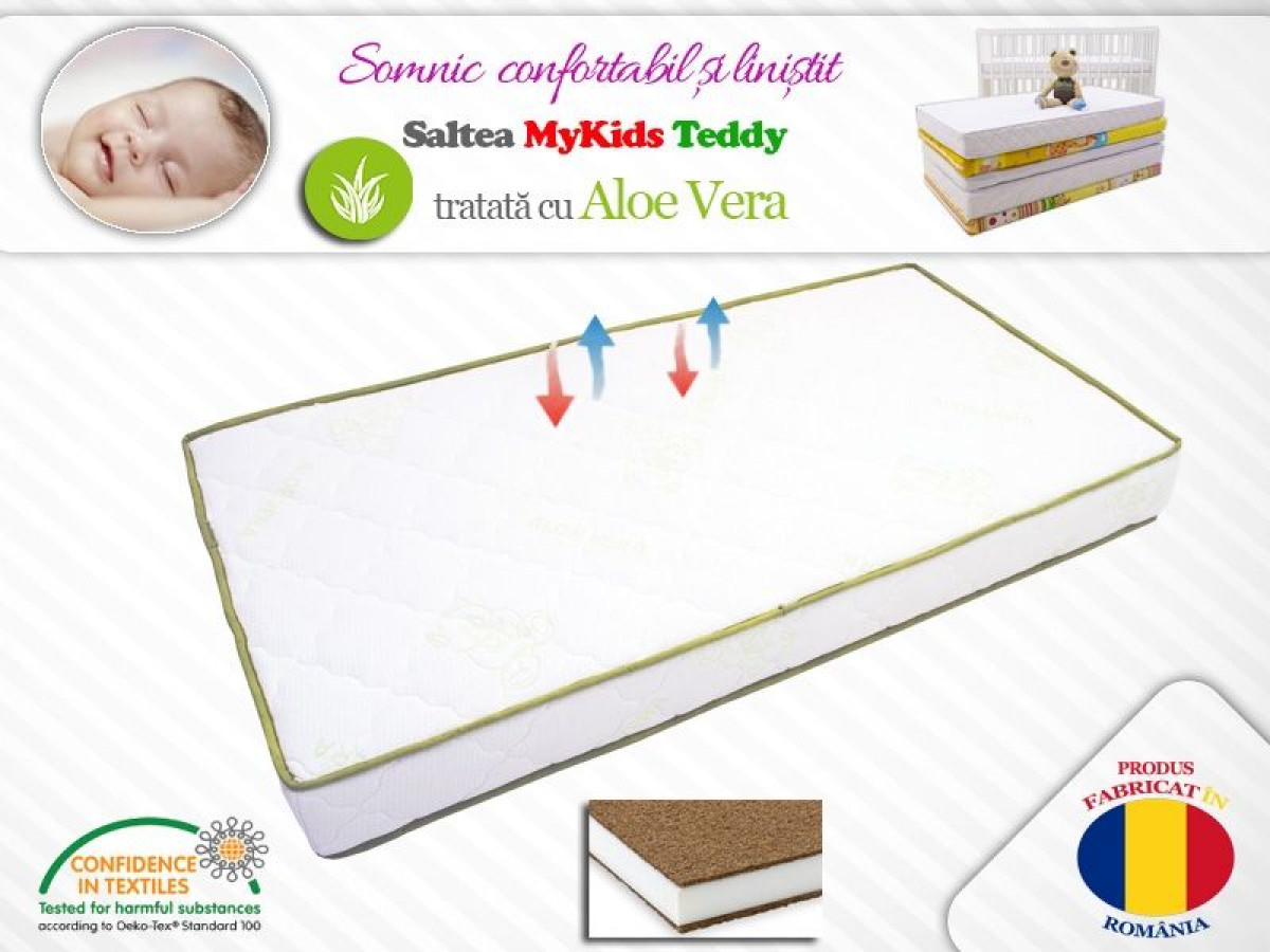 Saltea MyKids Teddy cu Aloe Vera 120x60x10 (cm) 0