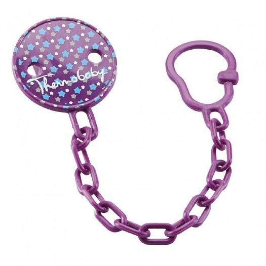 Thermobaby lantisor suzeta cu clips Stars purple 0
