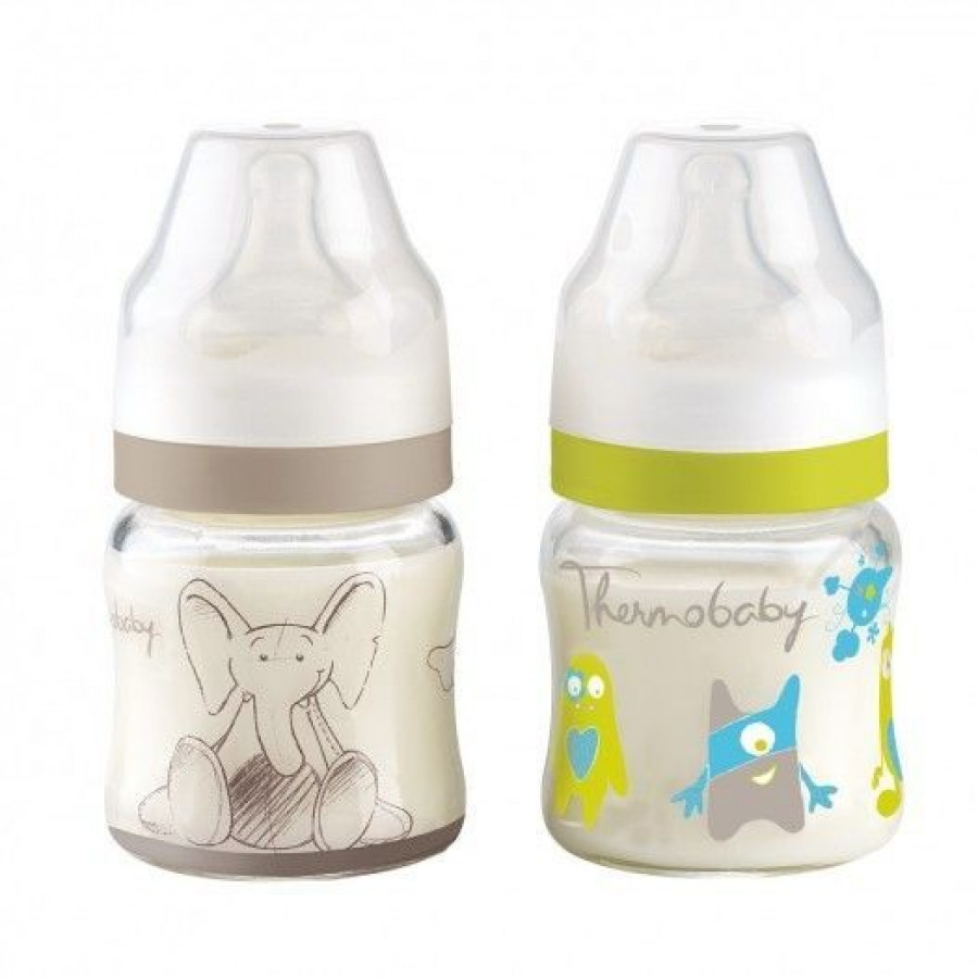 Thermobaby set 2 biberoane sticla gat larg 120ml 0