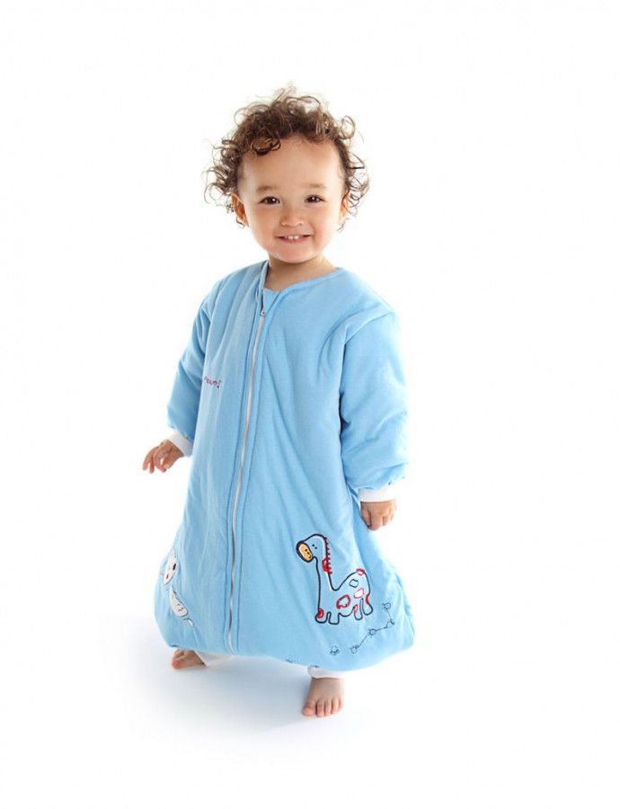 Sac de dormit cu picioruse si maneca lunga Blue Dino 18-24 luni 3.5 Tog 1